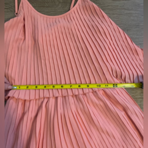 Lovers + Friends Long Orange Pleated California Girl Dress in Coral - Picture 10 of 12